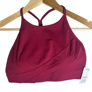 Lululemon Flow Y Wrap-Front High-Neck Bra NWT Sz 8 Pomegranate